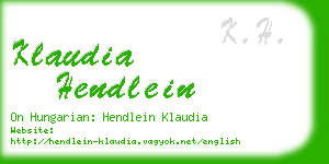 klaudia hendlein business card